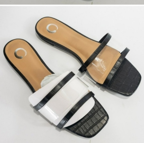 Journee Collection Ramira Slide Sandals Black 7.5 - Picture 7 of 8